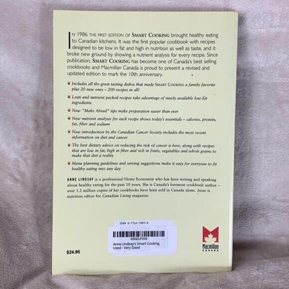 SMART COOKING CookBook ANNE LINDSAY Quick  & Tasty RECIPES for HEALTHY LIVING - Picture 2 of 10